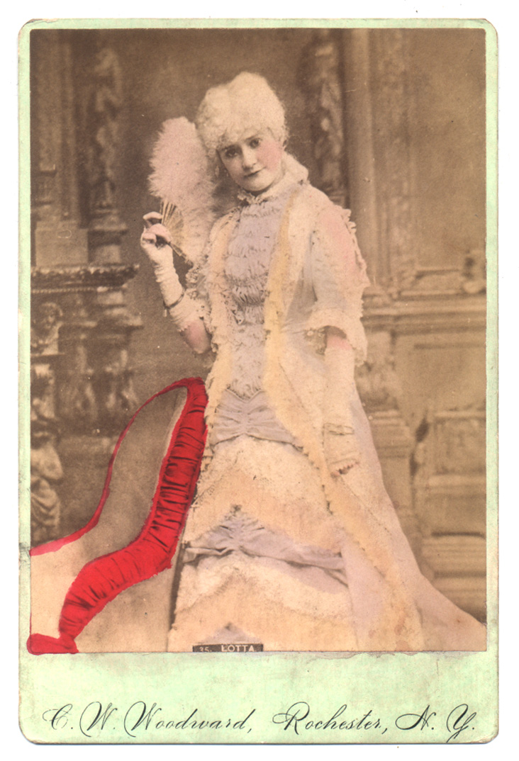 *LOTTA CRABTREE MAGNIFICENT 1875 HAND PAINTED PHOTO*