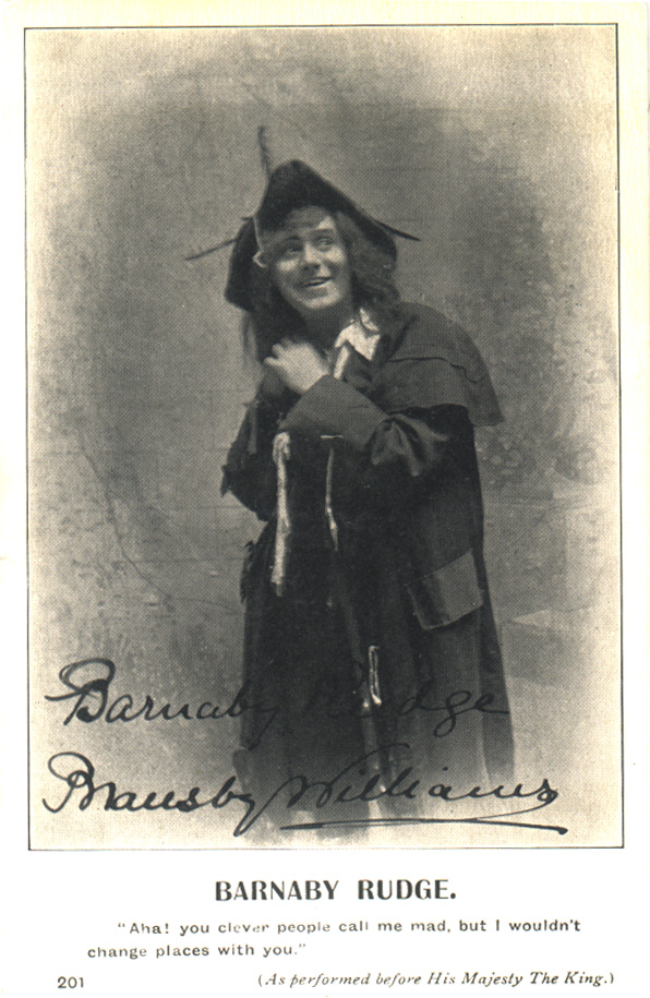 *CHARLES DICKENS: SIGNED 1906 BARNABY RUDGE PHOTO*